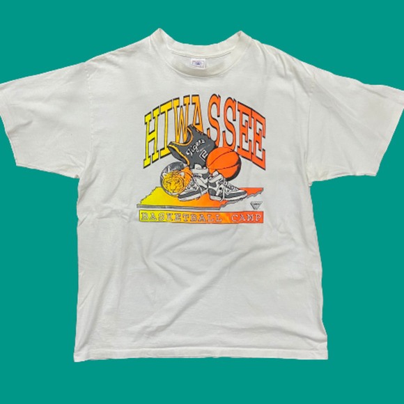 Hiwassee North Carolina Basketball Camp Single Stitch VTG White Tee Men's XXL - Picture 2 of 9